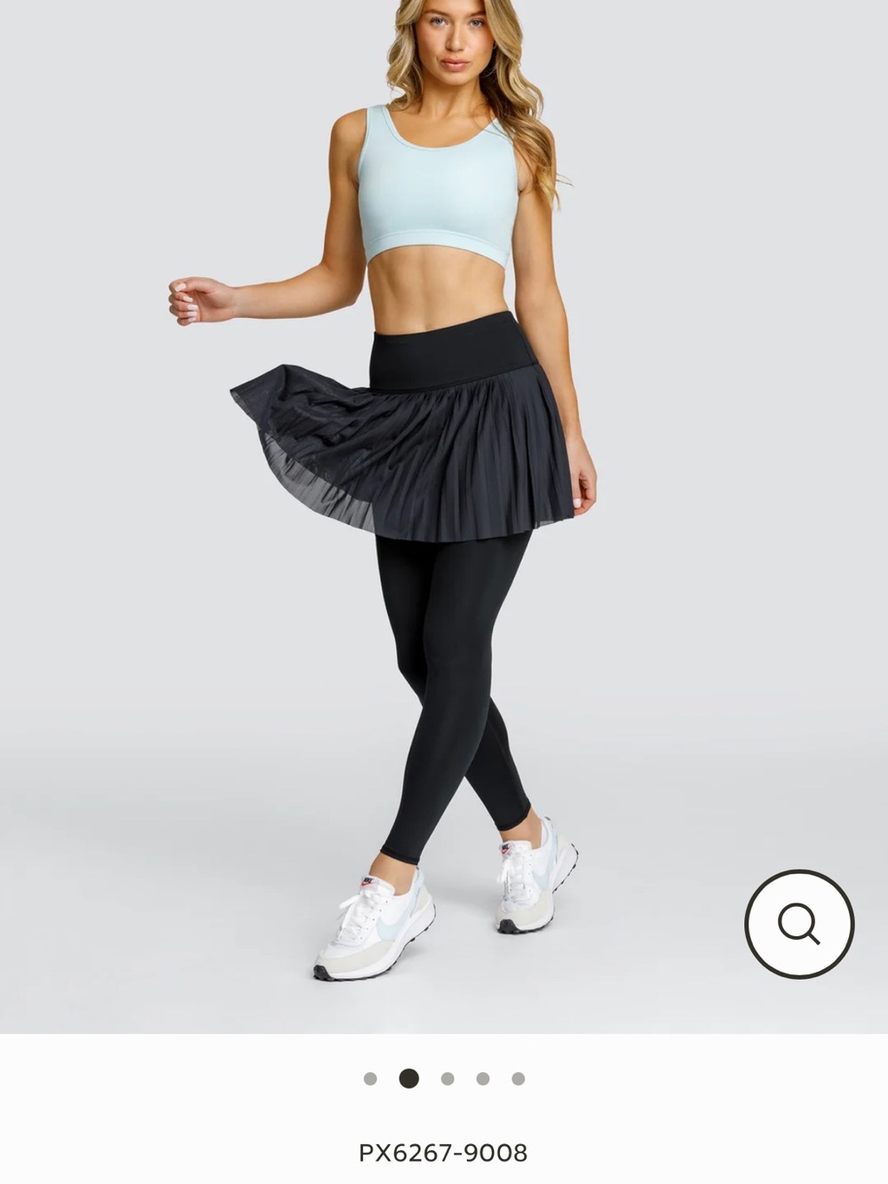 Tail Black Pleated Skirted Leggings Size Large NWT